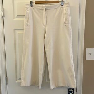 Ann Taylor Cream Wide-Leg Trousers